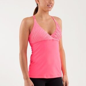 Lululemon‎ Pure Balance Racerback Tank Coral Heathered Flash Size 4